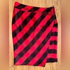 Donna Degnan Buffalo Plaid Black Red Women's Pencil Skirt Sz 4 Made In USA